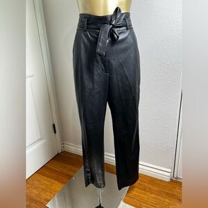 Babaton Black Faux Leather Pants Sz 4